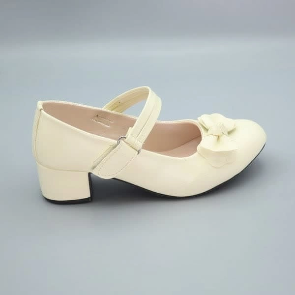 کالج پاشنه دار دخترانه پاپیونی چرمی 64 شعله