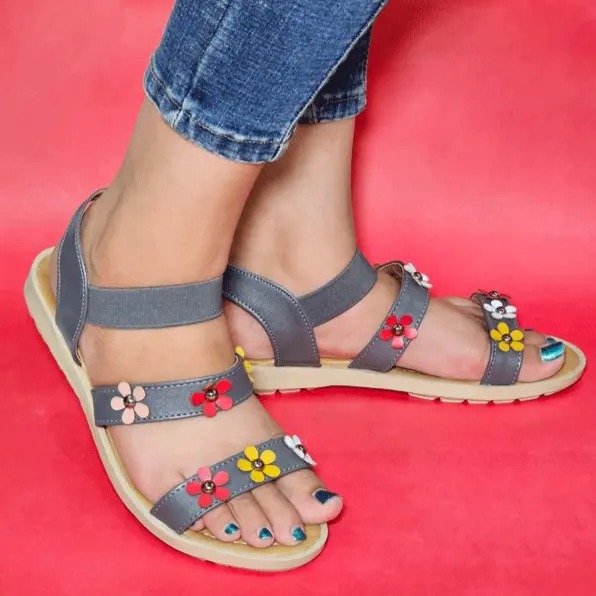 صندل طبی کشی گلدار چرمی گلرنگ شیما