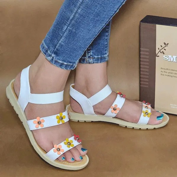 صندل طبی کشی گلدار چرمی گلرنگ شیما