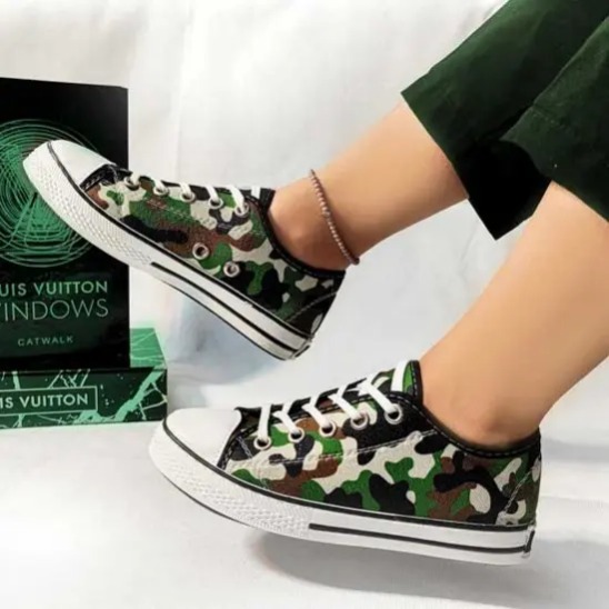 آل استار ساق کانورس کوتاه طرح ارتشی دوردوخت آل استار ساق کانورس کوتاه طرح ارتشی دوردوخت