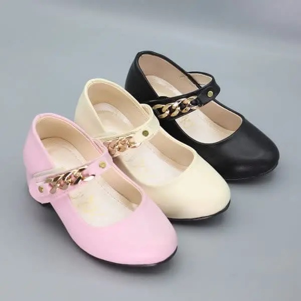 کالج عروسکی دخترانه پاشنه دار چرمی چسبی درگاهی 66