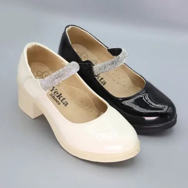 کالج عروسکی دخترانه پاشنه دار چرمی نگین دار 73 درسا