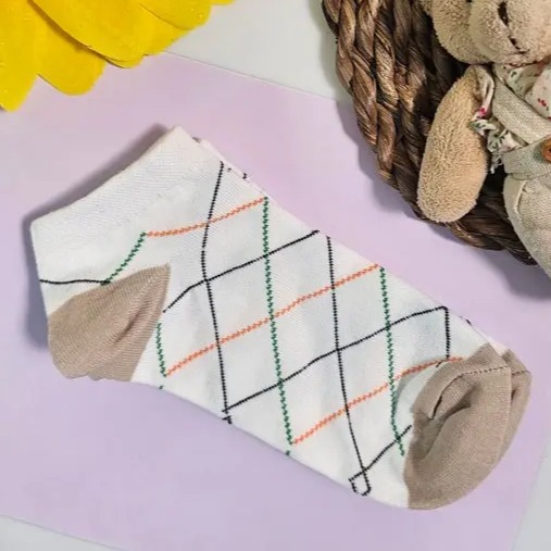 جوراب نیم ساق پنبه ای لوزی 7005 روما