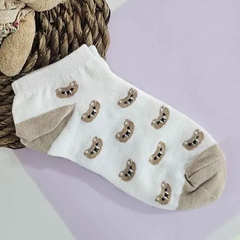 جوراب نیم ساق پنبه ای خرسی 7017 روما