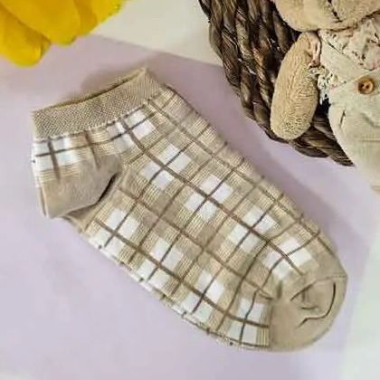 جوراب نیم ساق پنبه ای چهارخونه 7012 روما