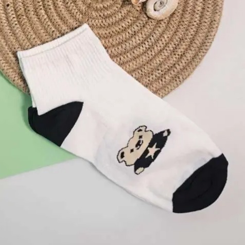 جوراب نیم ساق پنبه ای خرسی 7021 روما