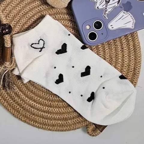 جوراب نیم ساق پنبه ای قلبی 7020 روما