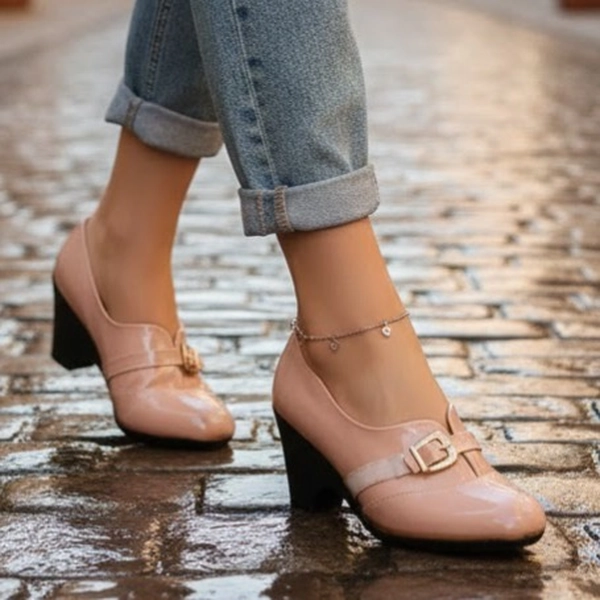 کالج زنانه چرمی پاشنه دار سگکدار درسا 1460