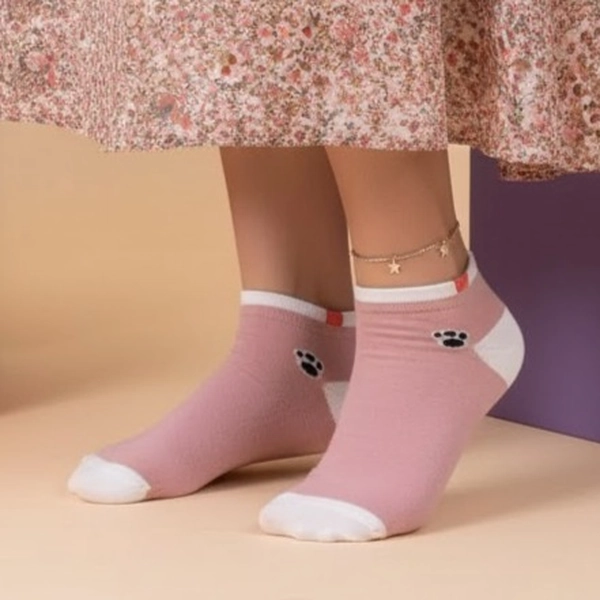 جوراب نیم ساق پنبه ای پنجه خرسی 7011 روماه