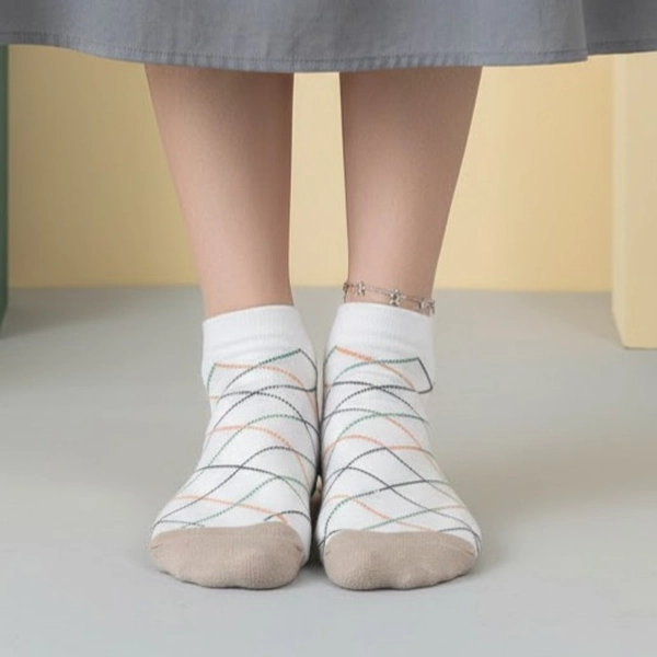 جوراب نیم ساق پنبه ای لوزی 7005 روما