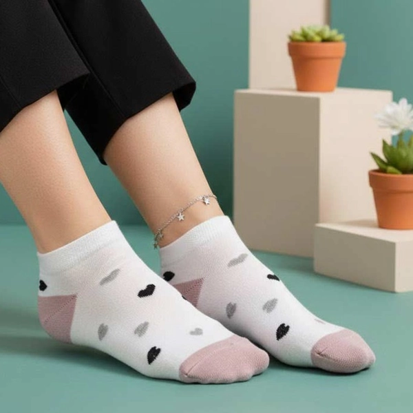 جوراب نیم ساق پنبه ای قلبی 7020 روما