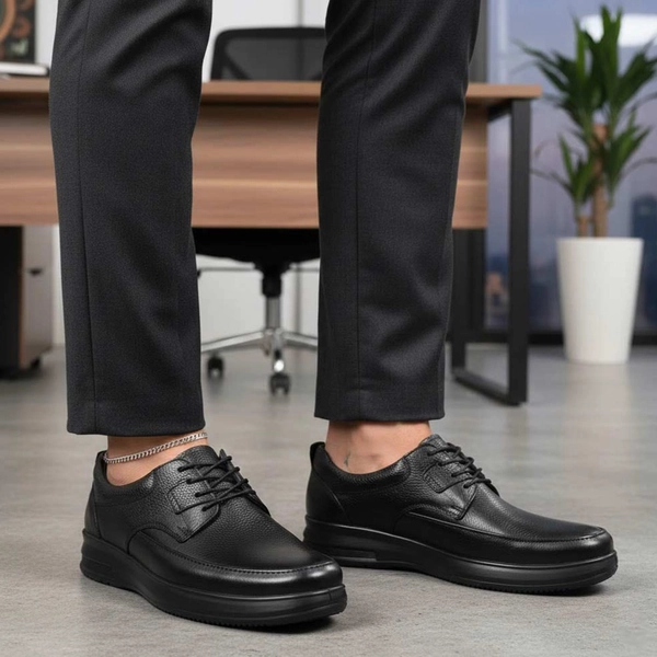 کفش مردانه چرمی طبیعی بندی بهنام