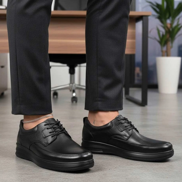 کفش مردانه چرمی طبیعی بندی بهنام