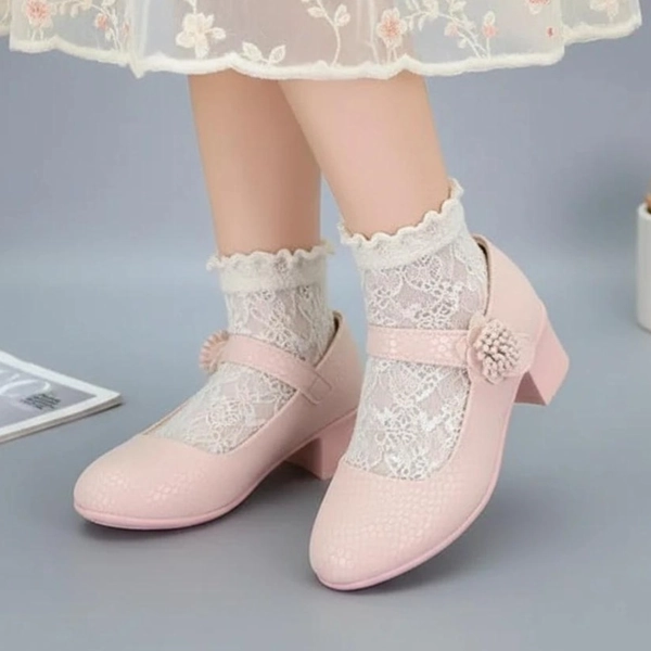 کالج دخترانه عروسکی پاشنه دار چرمی چسبی 72 درسا