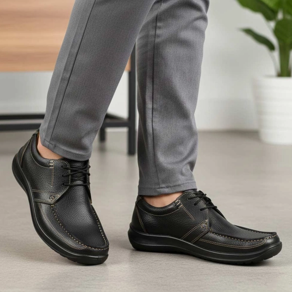 کفش طبی بندی مردانه چرم طبیعی البرز