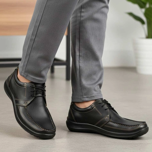 کفش طبی بندی مردانه چرم طبیعی البرز