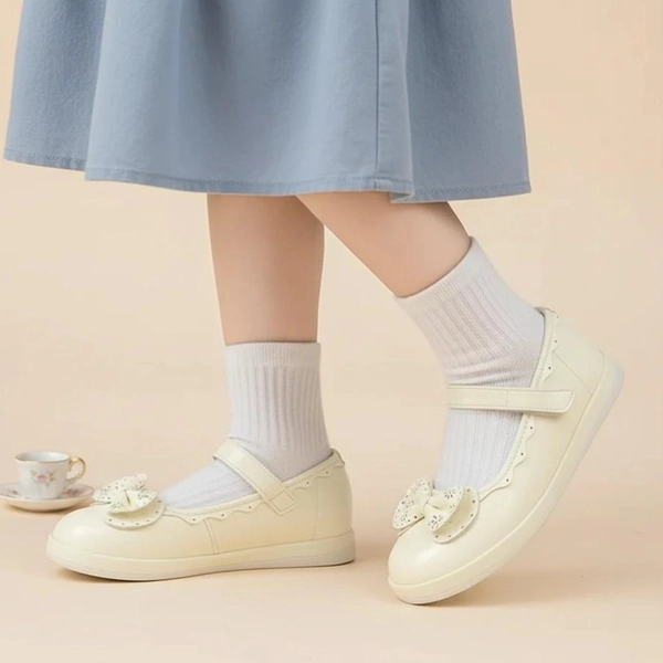 کفش دخترانه پاپیونی چرمی چلیپا مدل 51