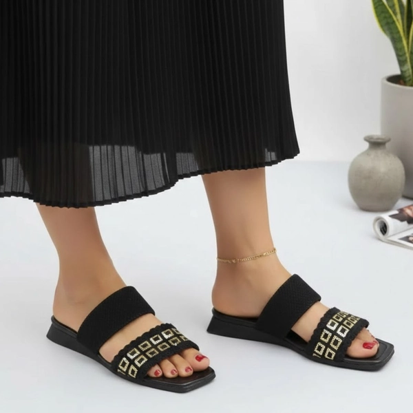 دمپایی سنتی طرحدار کتان پاتریس