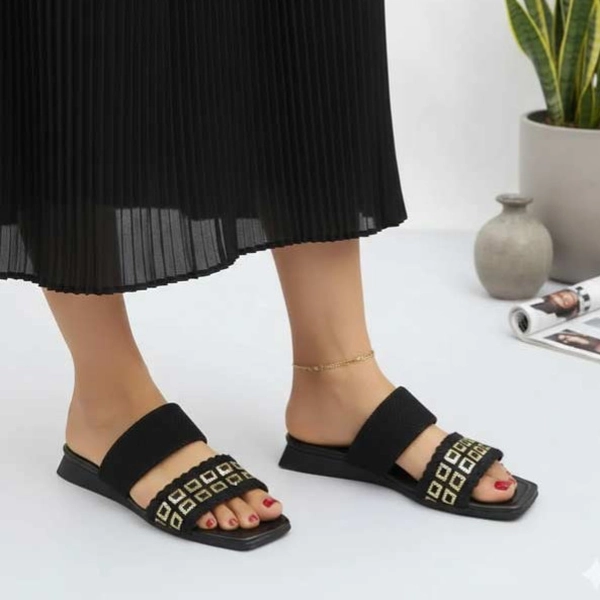 دمپایی سنتی طرحدار کتان پاتریس