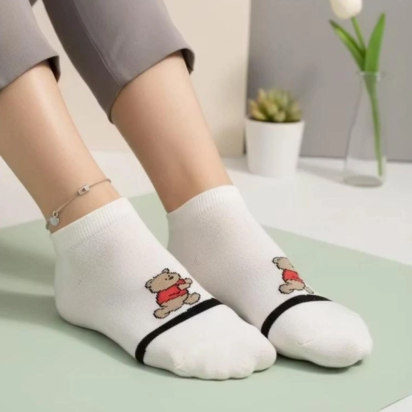 جوراب نیم ساق پنبه ای خرسی 7027 روما