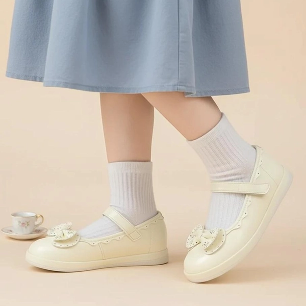 کفش دخترانه پاپیونی چرمی چلیپا مدل 51