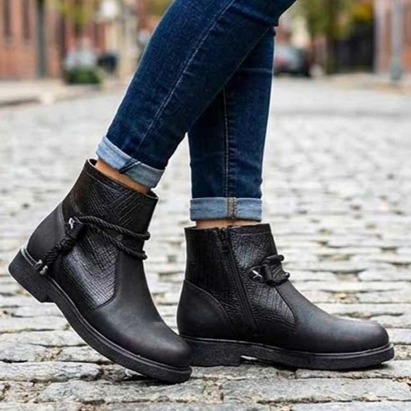 نیم بوت چرمی زنانه رخش های مد