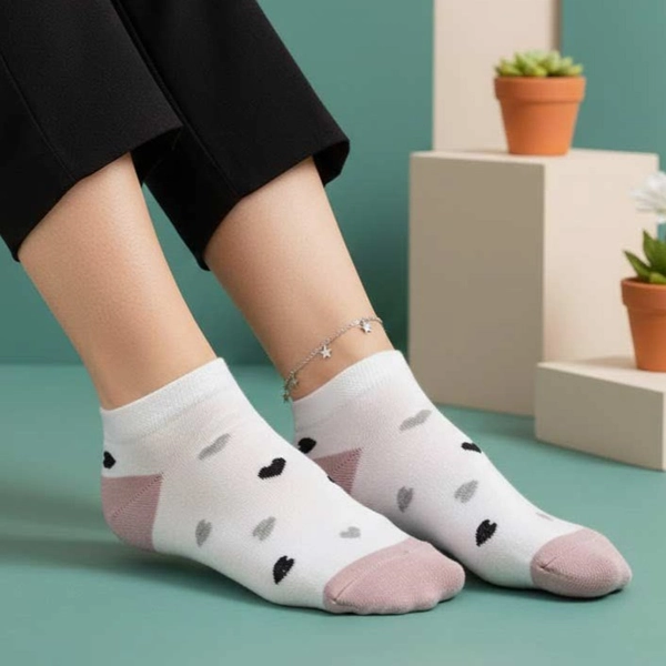 جوراب نیم ساق پنبه ای قلبی 7020 روما