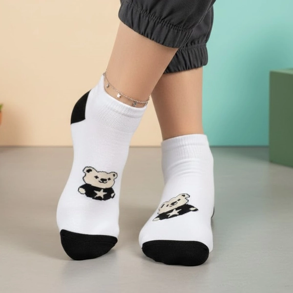 جوراب نیم ساق پنبه ای خرسی 7021 روما