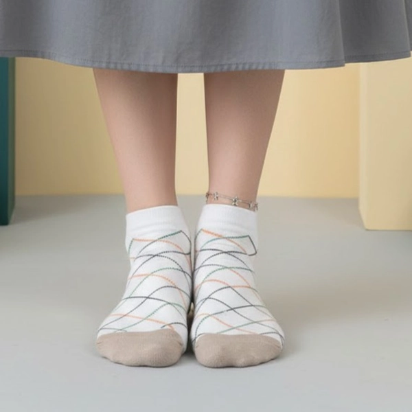 جوراب نیم ساق پنبه ای لوزی 7005 روما