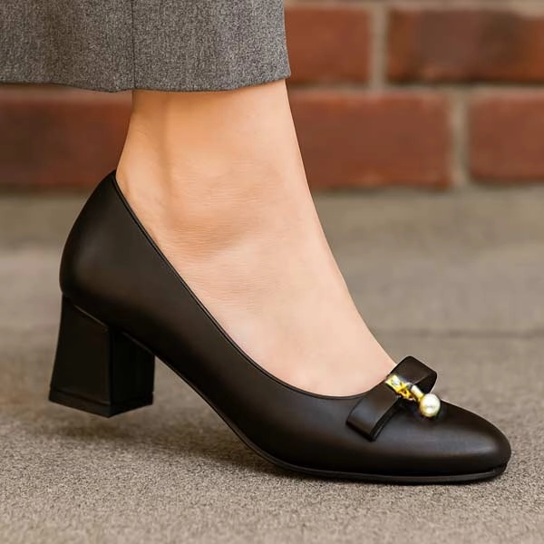 کالج پاشنه دار زنانه چرمی مروارید درسا 1466