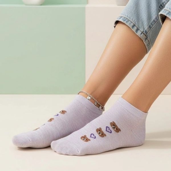 جوراب نیم ساق خرسی قلبی 7008 روما جوراب نیم ساق خرسی قلبی 7008 روما