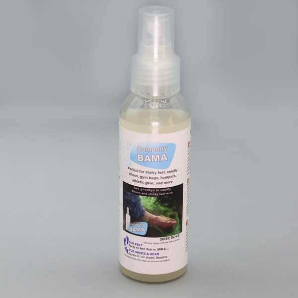 اسپری بوگیر کفش باما در بطری اسپری کوچک با نازل پاشش، مناسب استفاده آسان برای از بین بردن بوی بد کفش