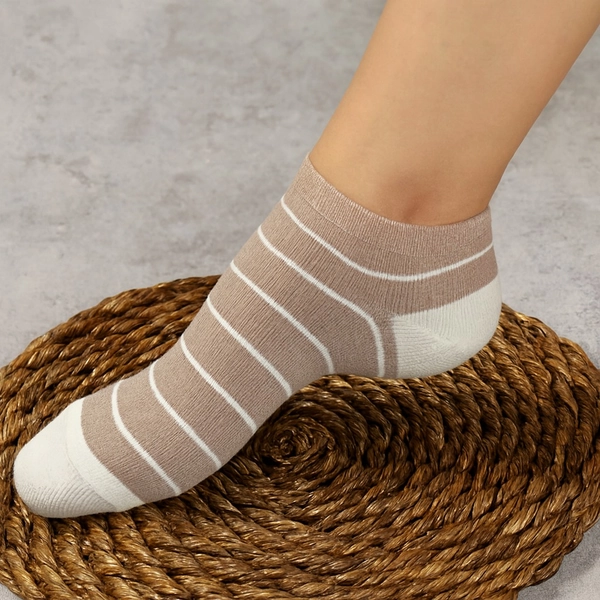 جوراب نیم ساق پنبه ای خط دار 7014 روما