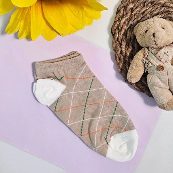 جوراب نیم ساق پنبه ای لوزی 7005 روما جوراب نیم ساق پنبه ای لوزی 7005 روما